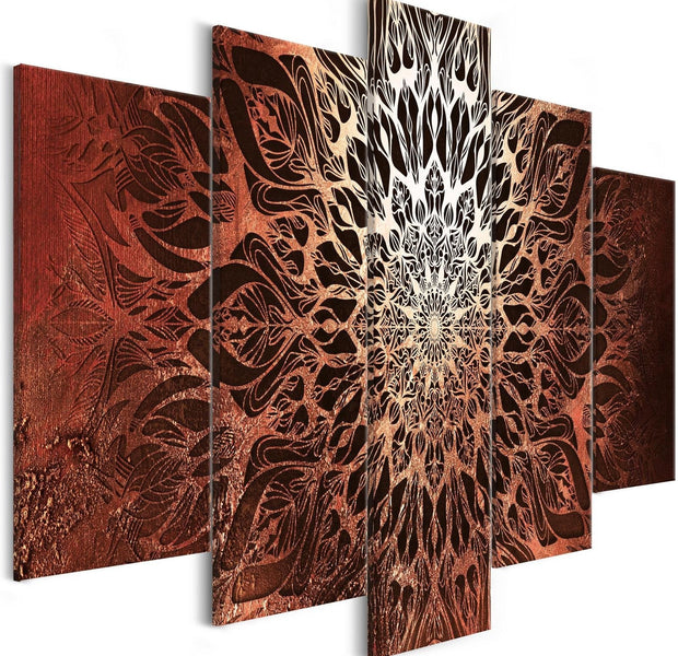 Stretched Canvas Print - Hypnosis Orange 5 Piece-Tiptophomedecor