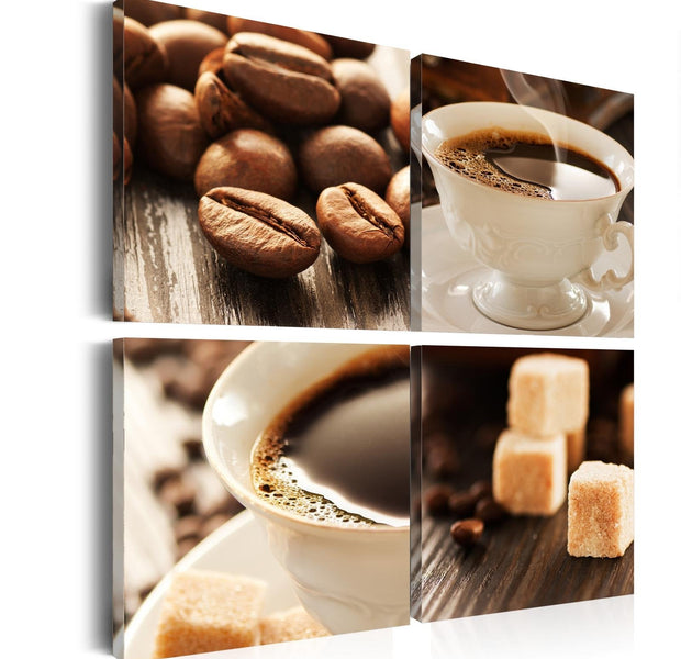 Stretched Canvas Still Life Art - A Cup Of Coffee-Tiptophomedecor