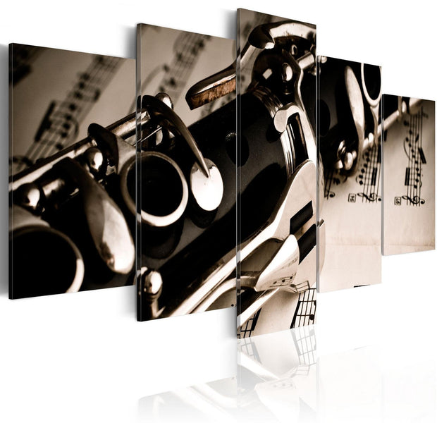 Stretched Canvas Still Life Art - Clarinet-Tiptophomedecor