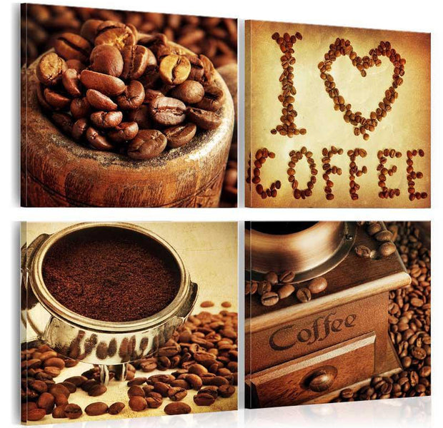 Stretched Canvas Still Life Art - Coffee - Pleasant Moments-Tiptophomedecor