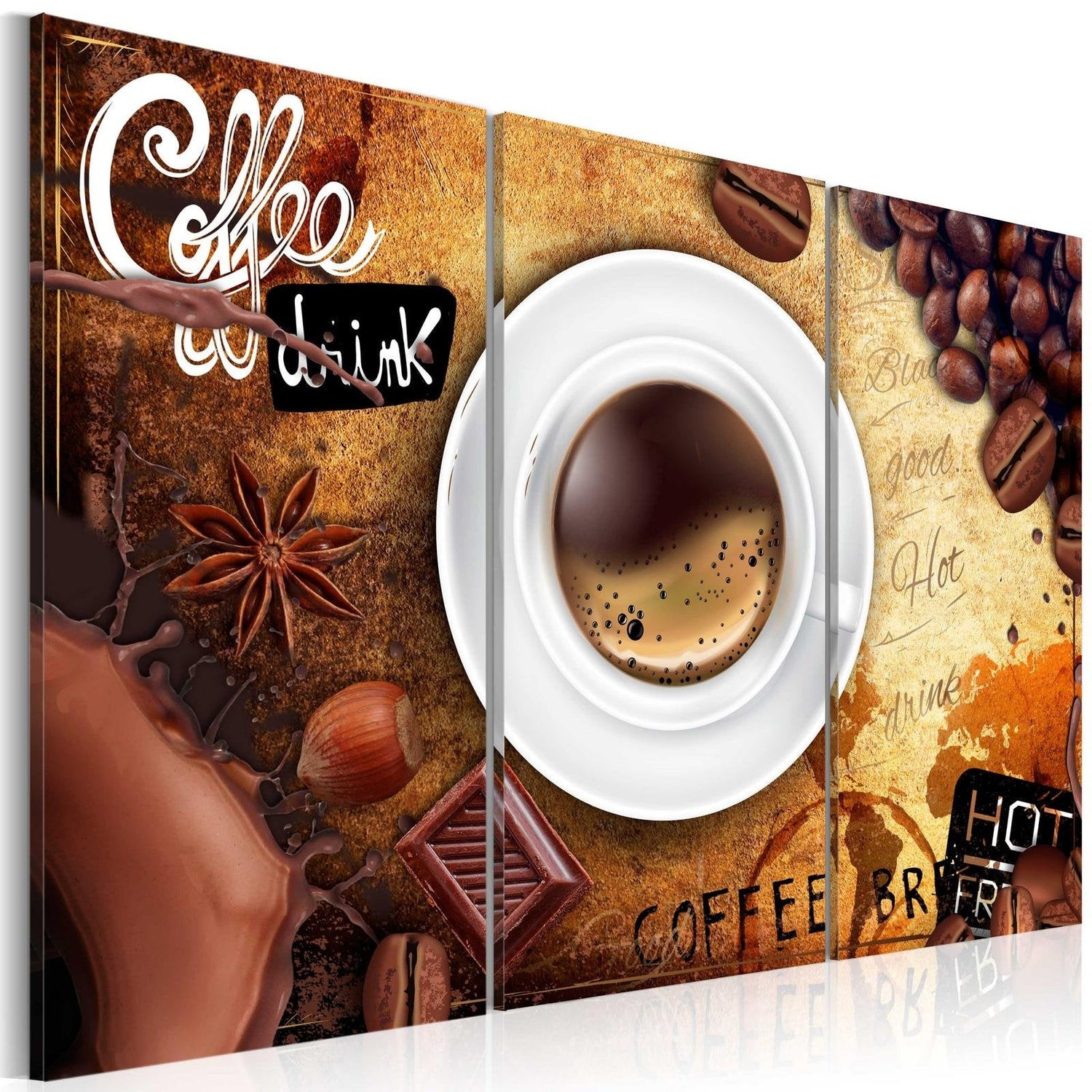 Stretched Canvas Still Life Art - Cup Of Coffee-Tiptophomedecor