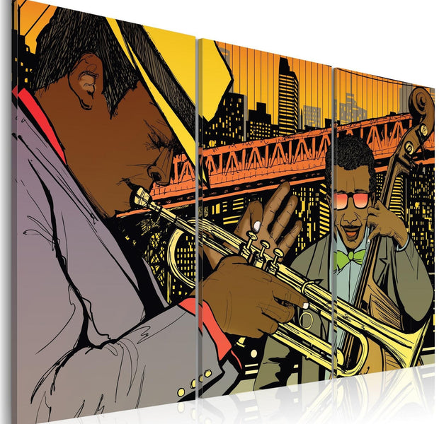 Stretched Canvas Still Life Art - Jazz Musician-Tiptophomedecor