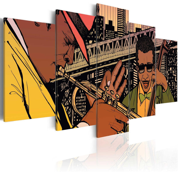 Stretched Canvas Still Life Art - Jazzy Nyc-Tiptophomedecor