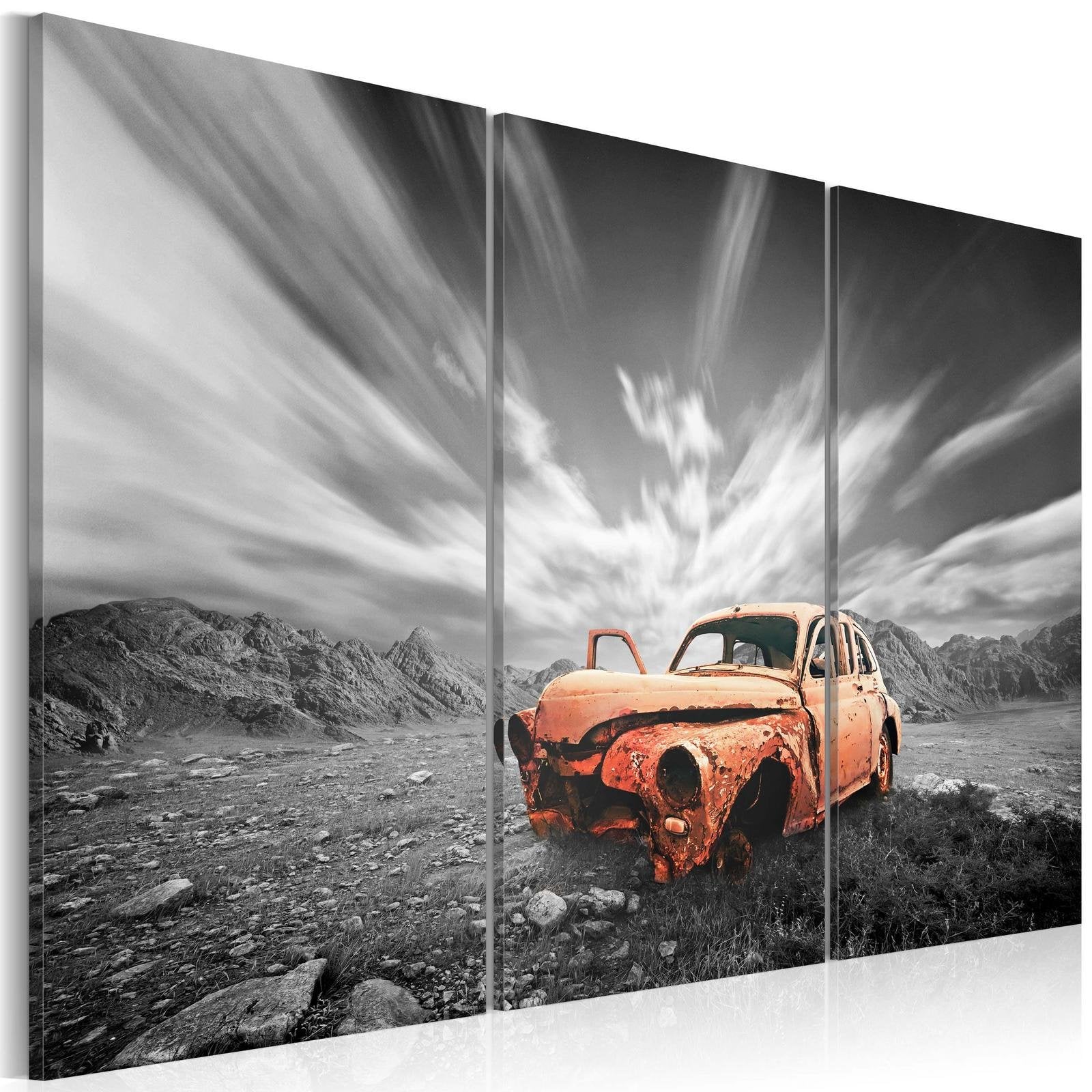 Stretched Canvas Still Life Art - Old Car-Tiptophomedecor