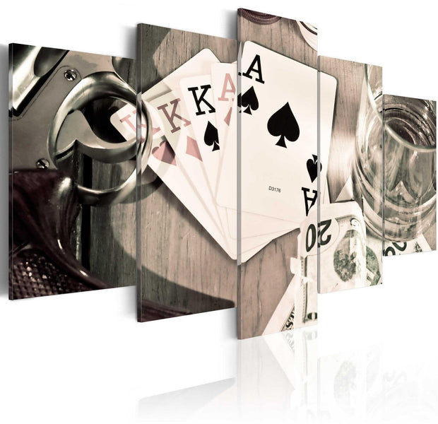 Stretched Canvas Still Life Art - Poker Night-Tiptophomedecor