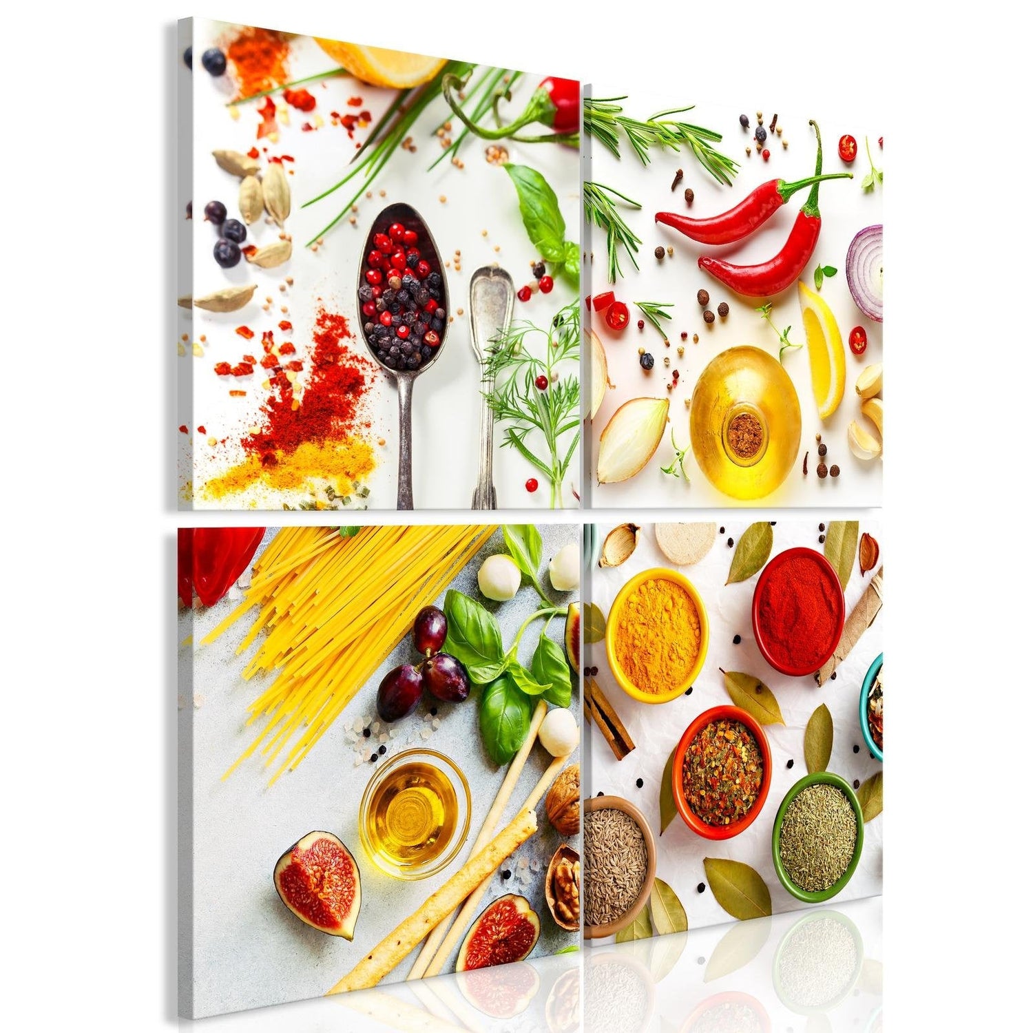 Stretched Canvas Still Life Art - Spices Of The World (4 Parts)-Tiptophomedecor