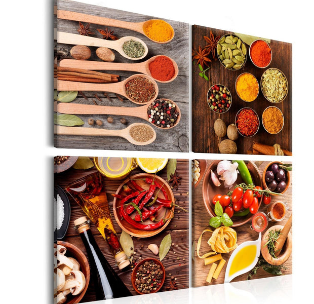 Stretched Canvas Still Life Art - Tastes Of The World-Tiptophomedecor