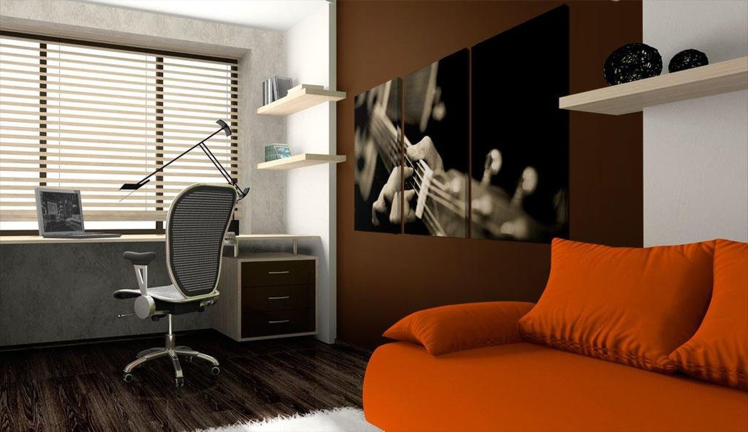 Stretched Canvas Still Life Art - The Magic Sound Of A Guitar-Tiptophomedecor
