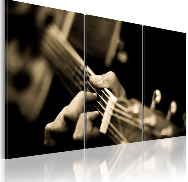 Stretched Canvas Still Life Art - The Magic Sound Of A Guitar-Tiptophomedecor