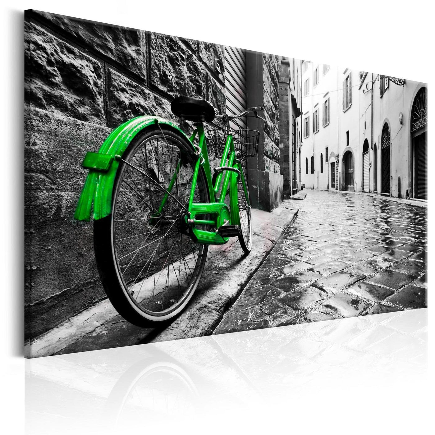 Stretched Canvas Still Life Art - Vintage Green Bike-Tiptophomedecor