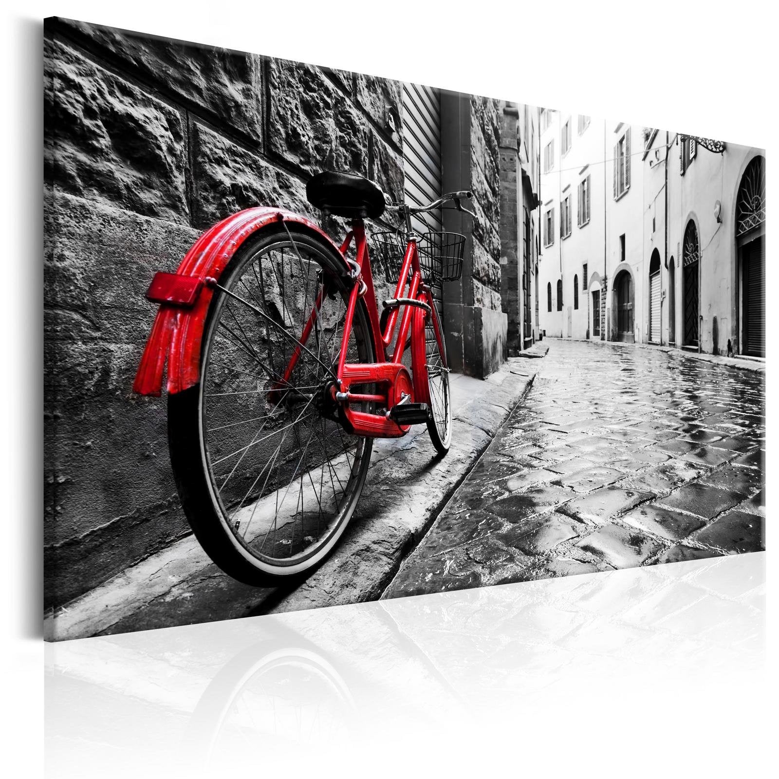 Stretched Canvas Still Life Art - Vintage Red Bike-Tiptophomedecor
