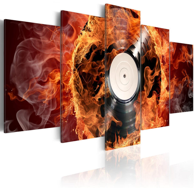 Stretched Canvas Still Life Art - Vinyl On Fire-Tiptophomedecor