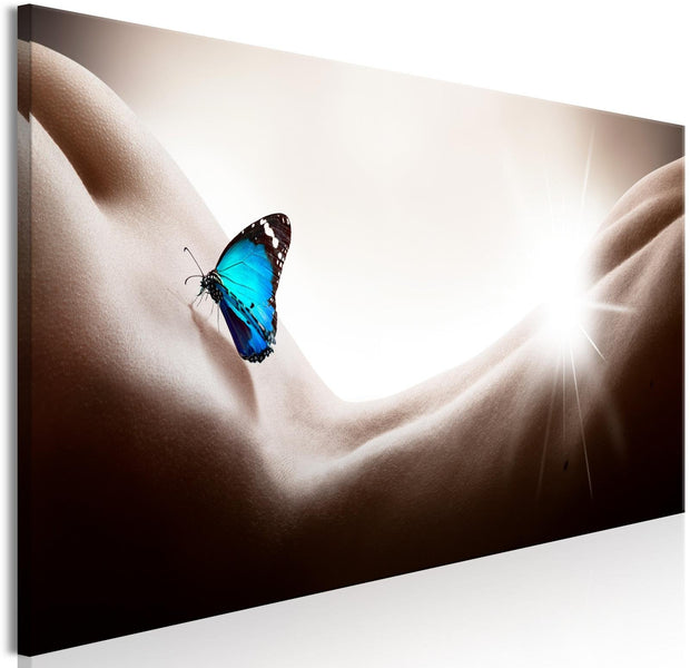 Stretched Canvas Still Life Art - Woman And Butterfly-Tiptophomedecor