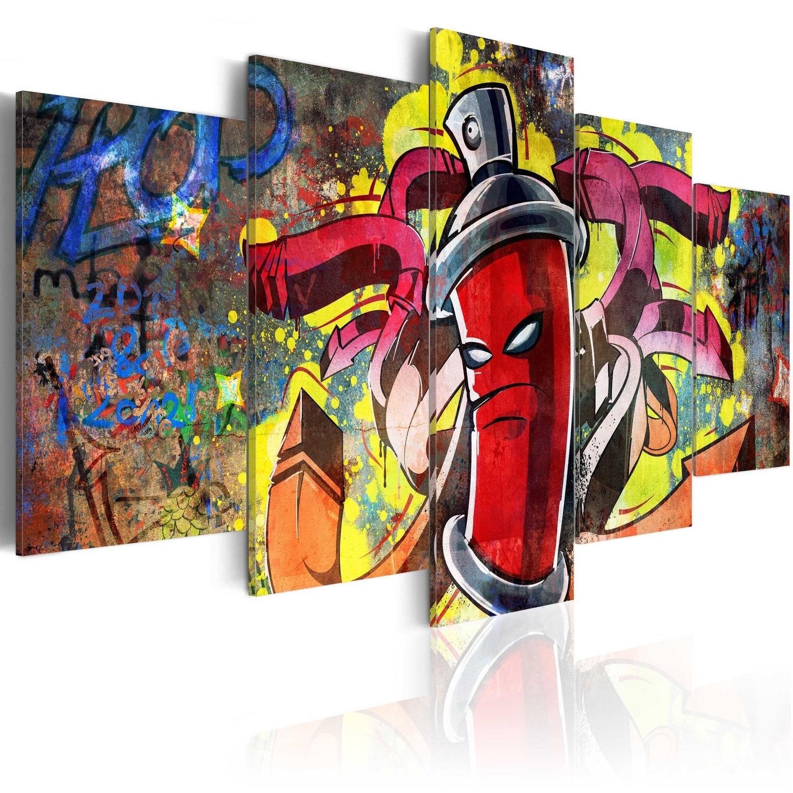 Stretched Canvas Street Art - Angry Spray Can-Tiptophomedecor