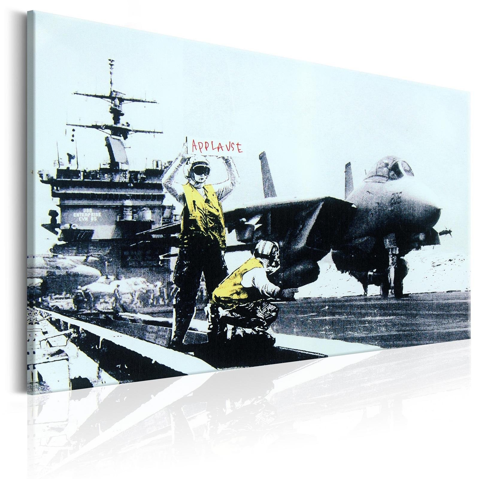 Stretched Canvas Street Art - Banksy: Applause-Tiptophomedecor