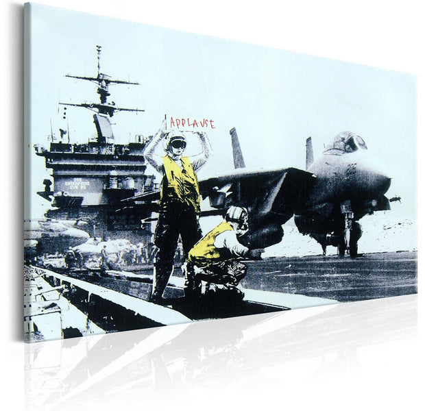 Stretched Canvas Street Art - Banksy: Applause-Tiptophomedecor