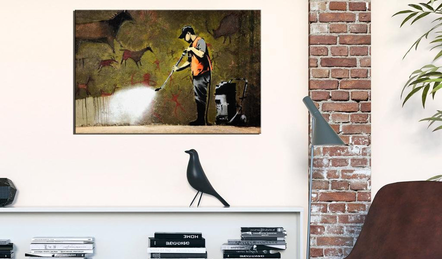 Stretched Canvas Street Art - Banksy: Cave Painting-Tiptophomedecor