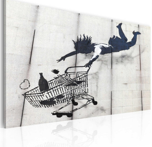 Stretched Canvas Street Art - Banksy: Falling Woman-Tiptophomedecor