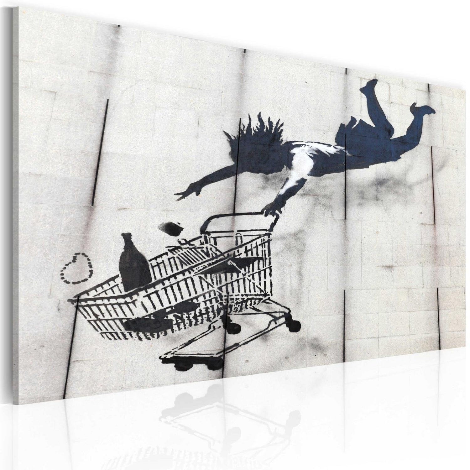 Stretched Canvas Street Art - Banksy: Falling Woman-Tiptophomedecor