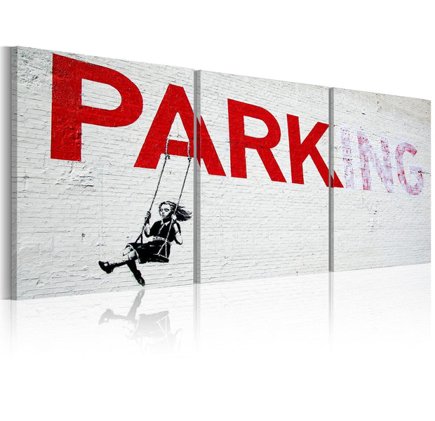 Stretched Canvas Street Art - Banksy: Girl On A Swing-Tiptophomedecor