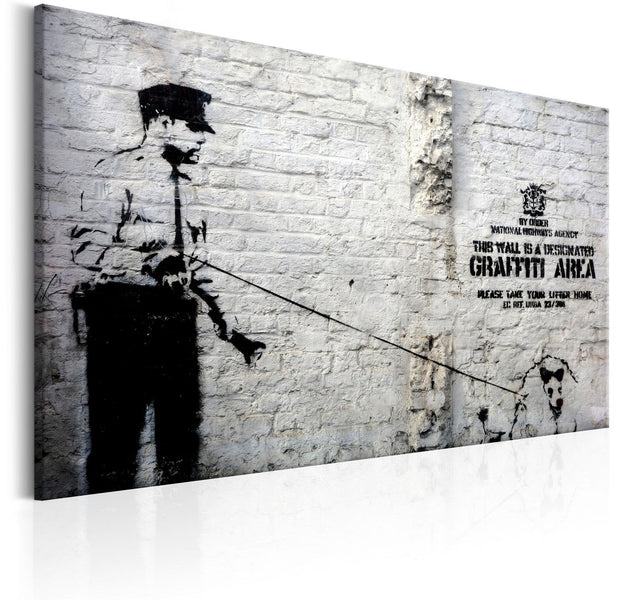 Stretched Canvas Street Art - Banksy: Graffiti Area-Tiptophomedecor