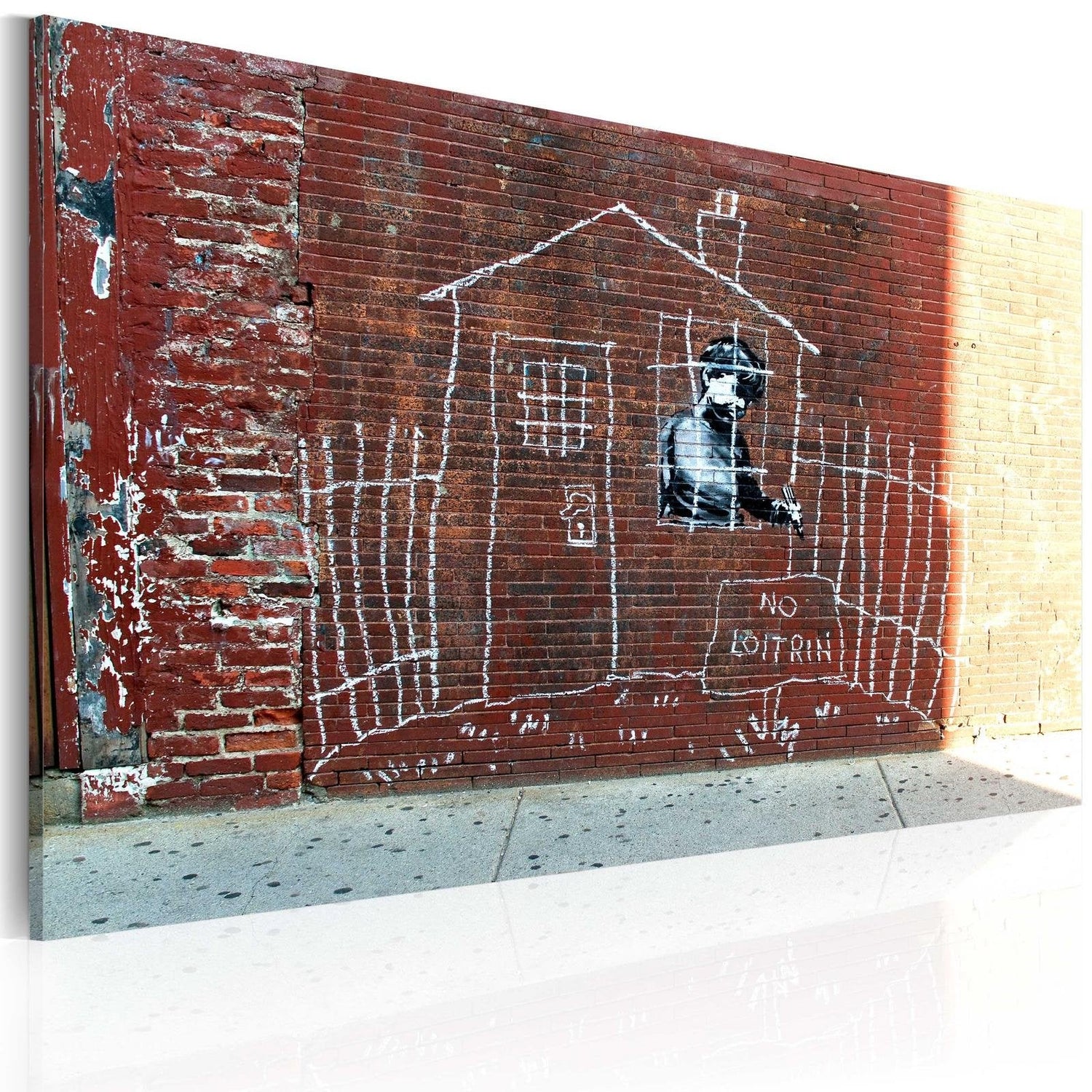 Stretched Canvas Street Art - Banksy: Grounded-Tiptophomedecor