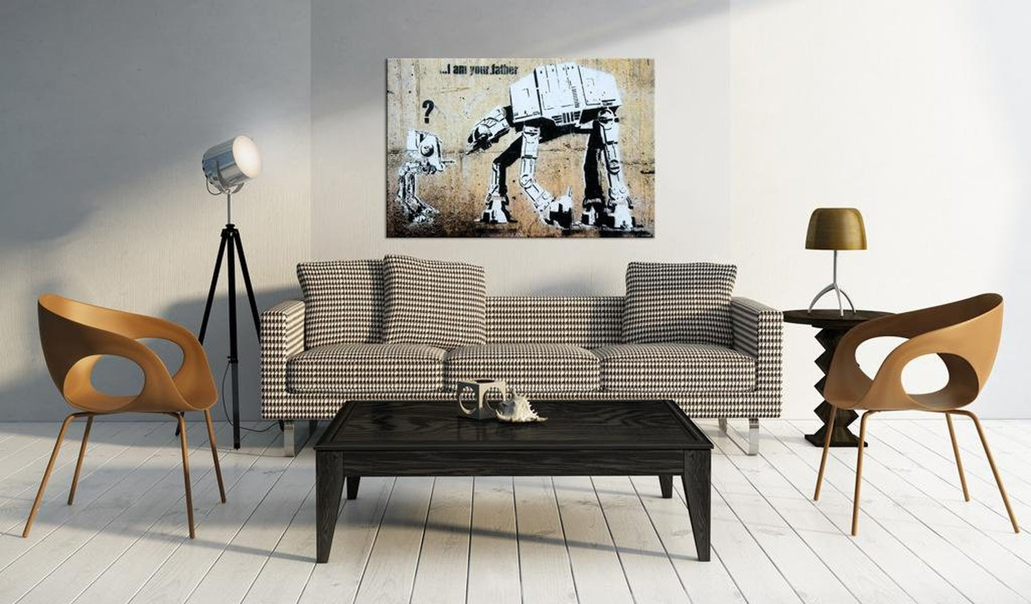 Stretched Canvas Street Art - Banksy: I Am Your Father-Tiptophomedecor