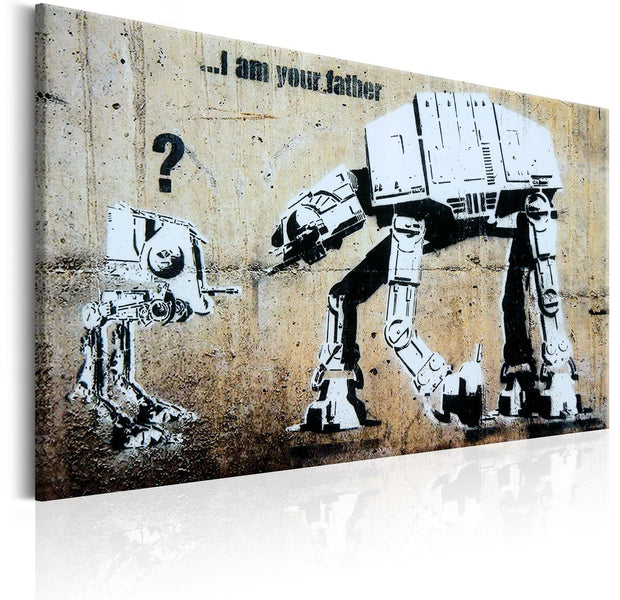Stretched Canvas Street Art - Banksy: I Am Your Father-Tiptophomedecor