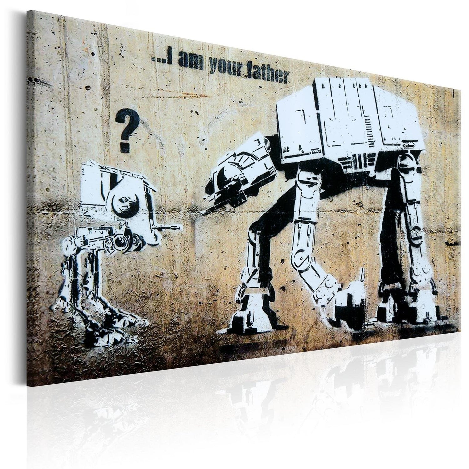 Stretched Canvas Street Art - Banksy: I Am Your Father-Tiptophomedecor