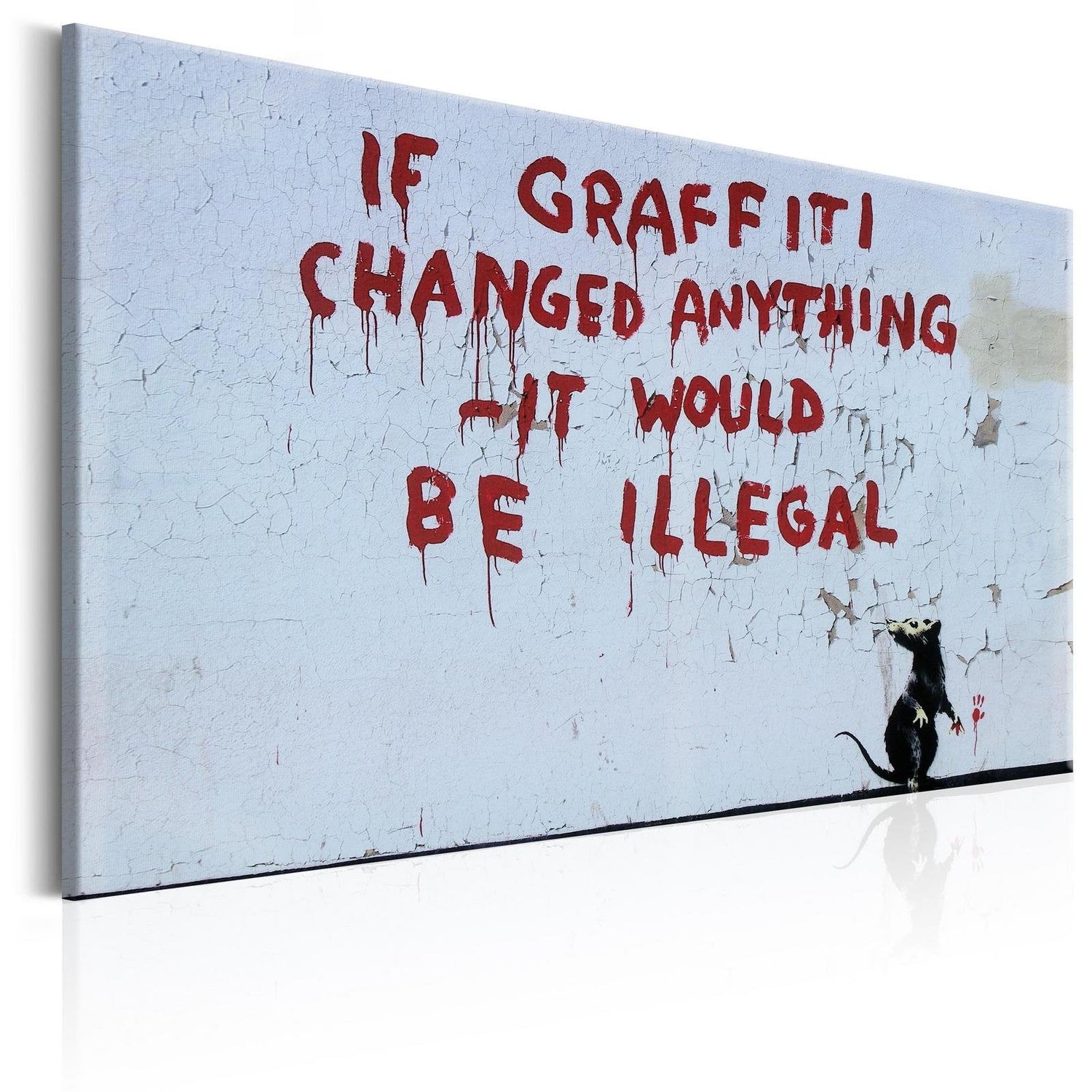 Stretched Canvas Street Art - Banksy: If Graffiti Changed Anything-Tiptophomedecor