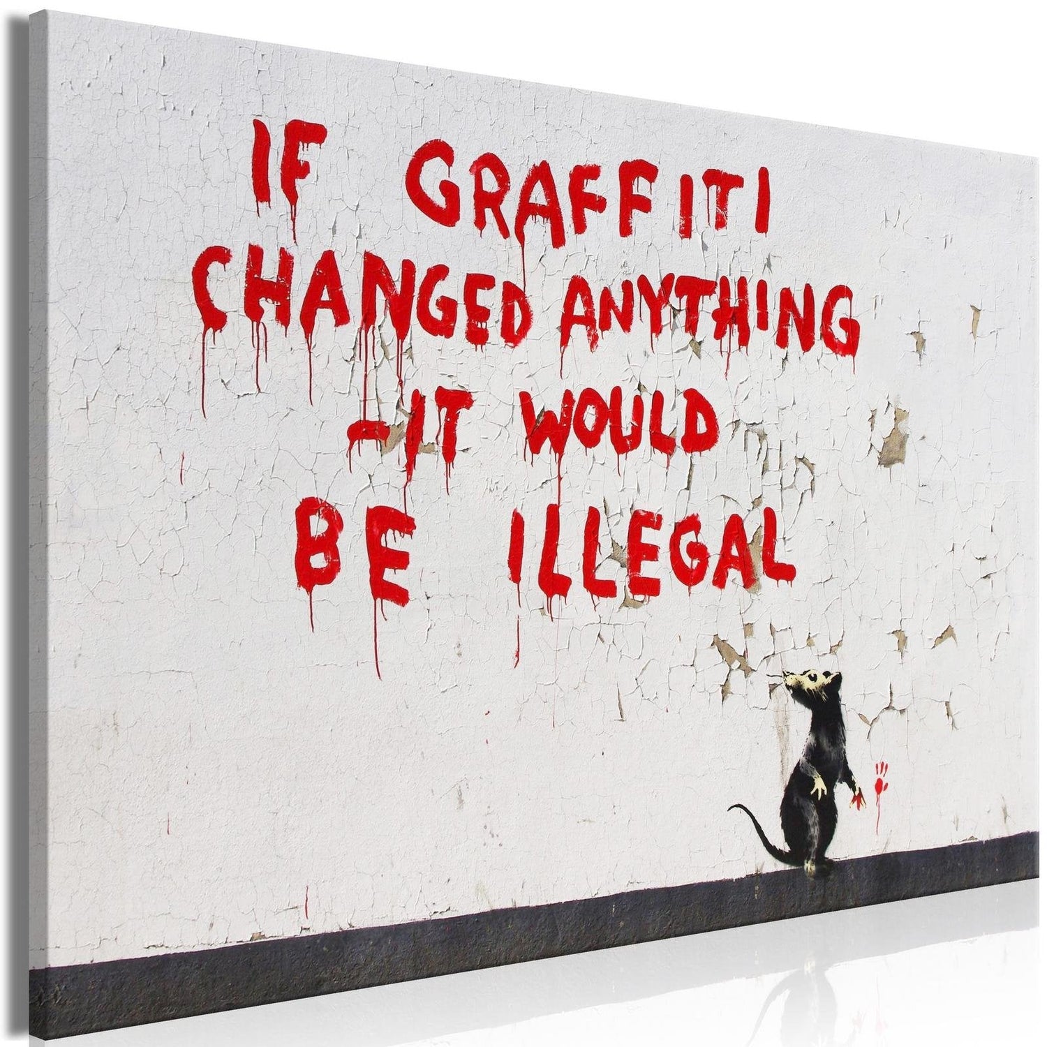 Stretched Canvas Street Art - Banksy: Illegal Graffiti-Tiptophomedecor