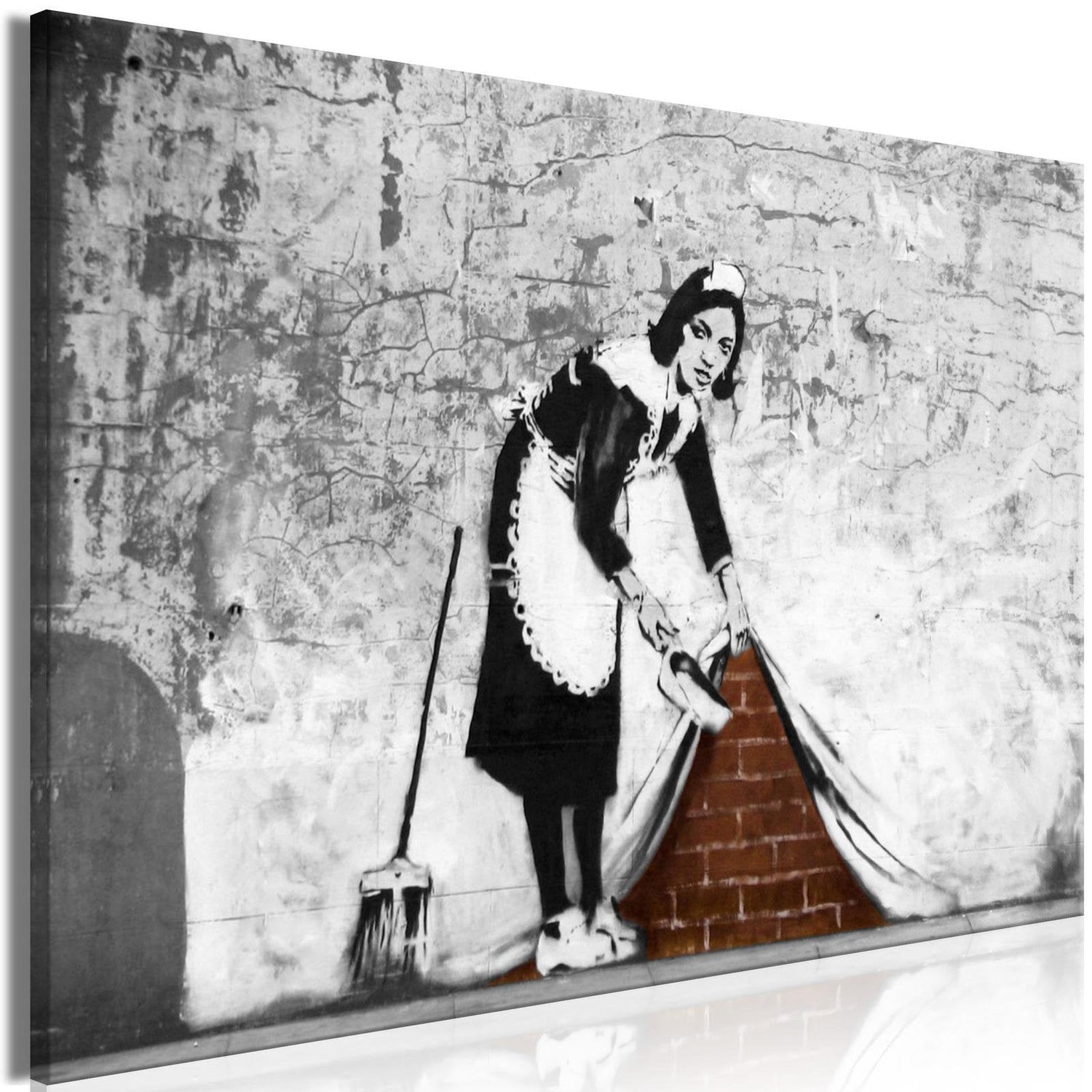 Stretched Canvas Street Art - Banksy: Maid-Tiptophomedecor