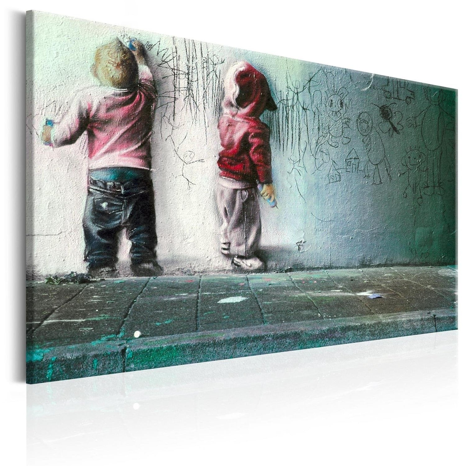 Stretched Canvas Street Art - Banksy: Modern Playground-Tiptophomedecor