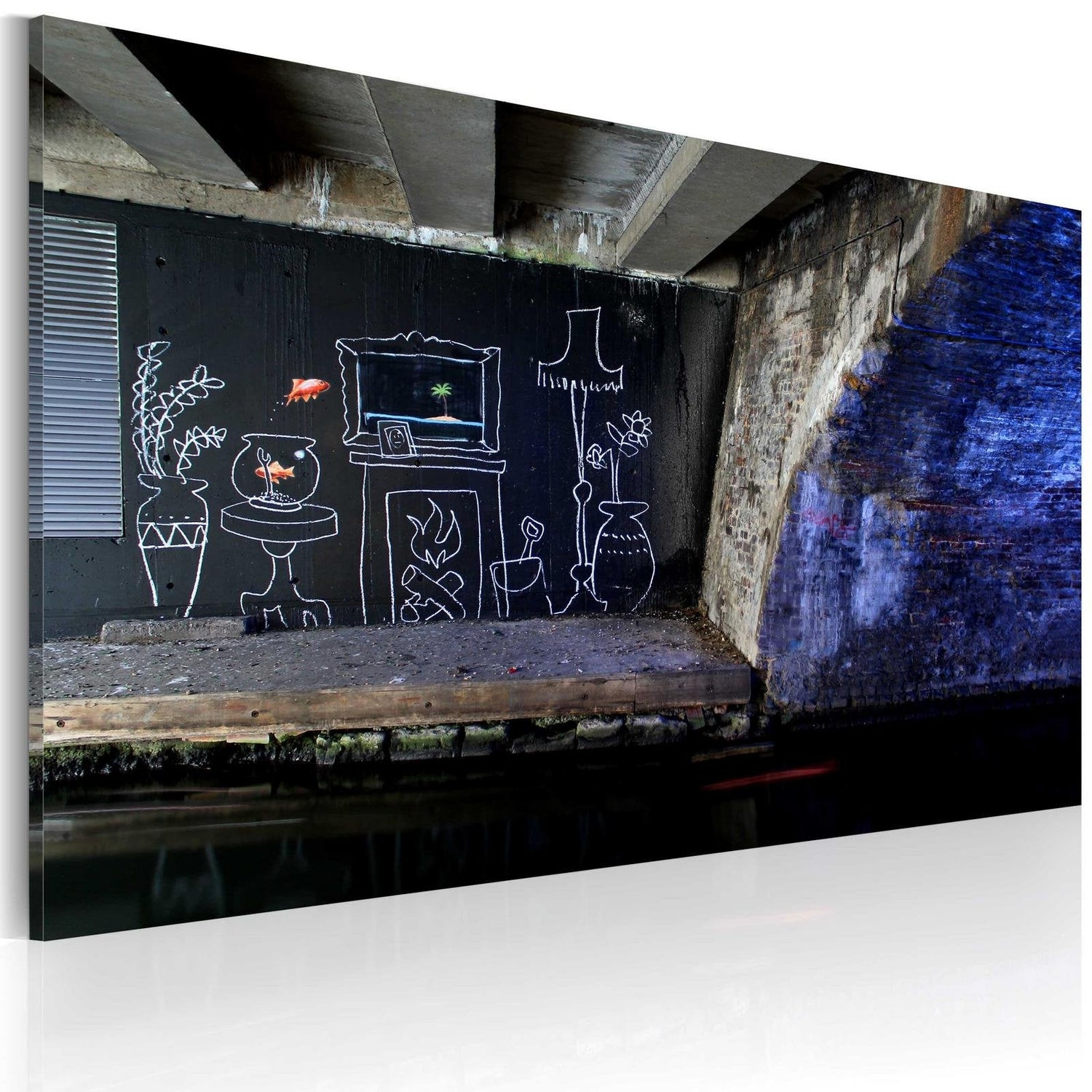 Stretched Canvas Street Art - Banksy: My Living Room-Tiptophomedecor