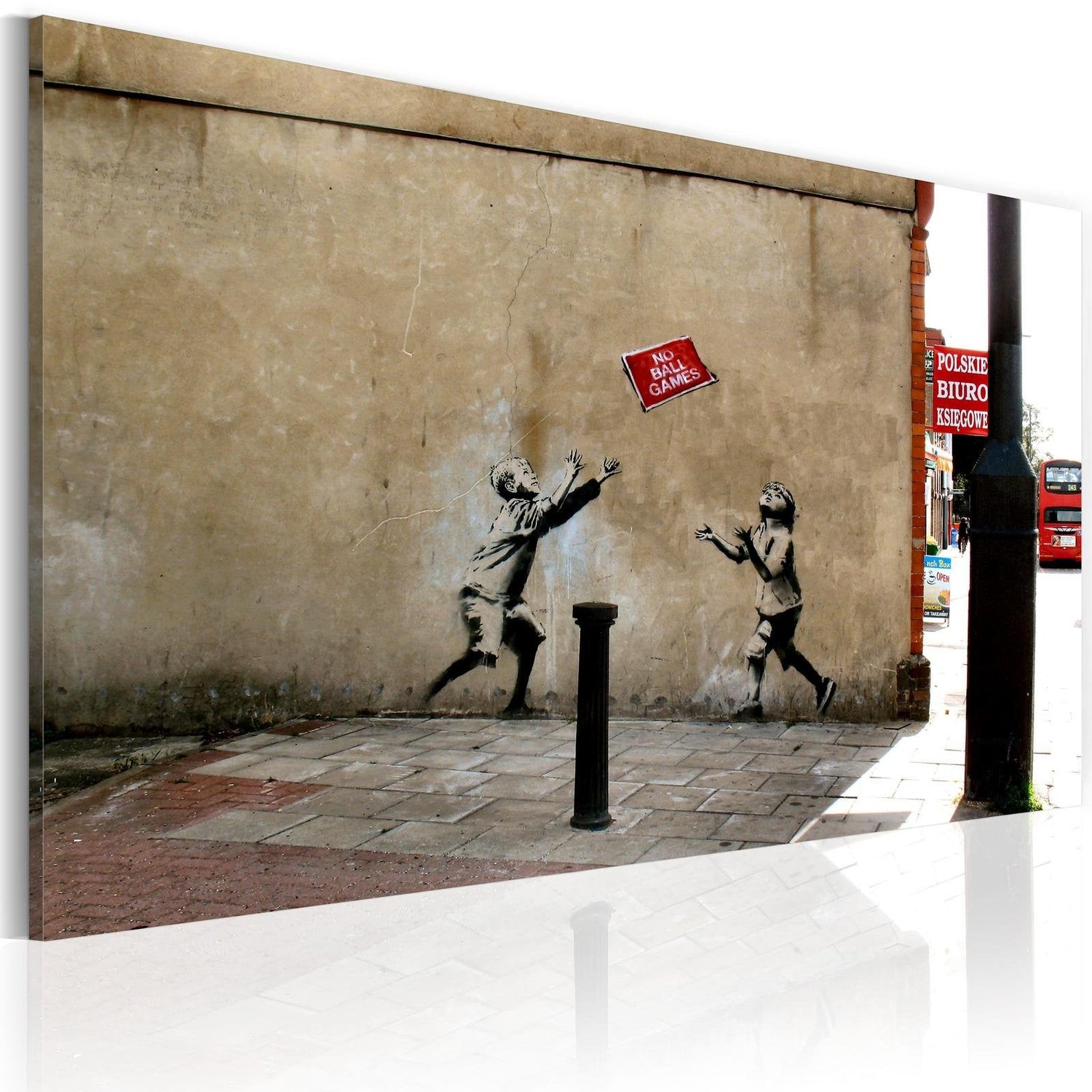 Stretched Canvas Street Art - Banksy: No Ball Games-Tiptophomedecor