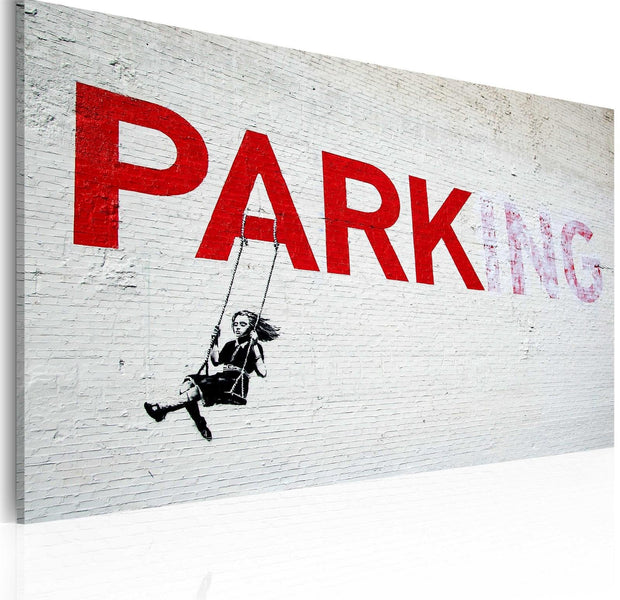 Stretched Canvas Street Art - Banksy: Parking weg-Tiptophomedecor