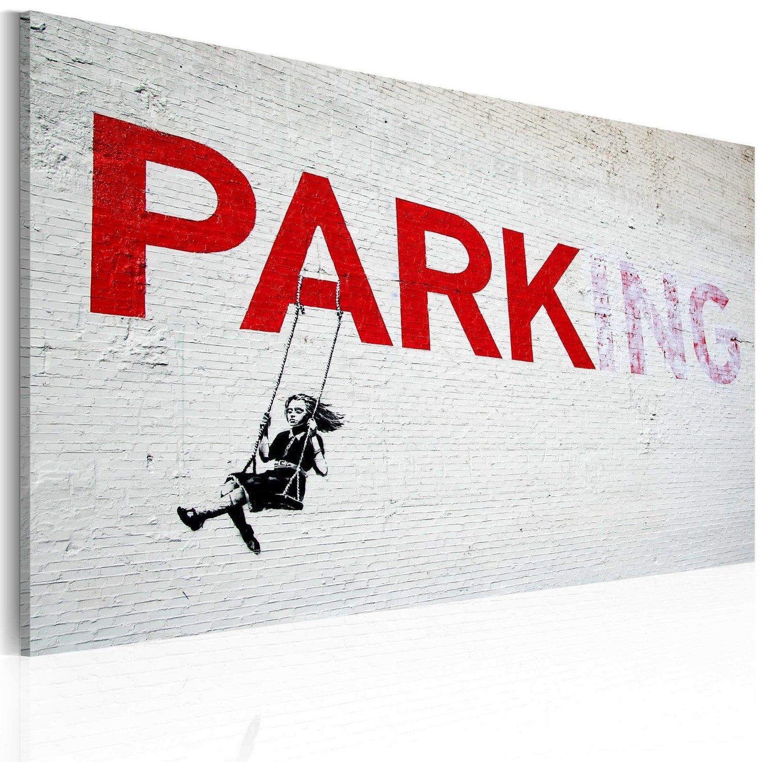 Stretched Canvas Street Art - Banksy: Parking weg-Tiptophomedecor