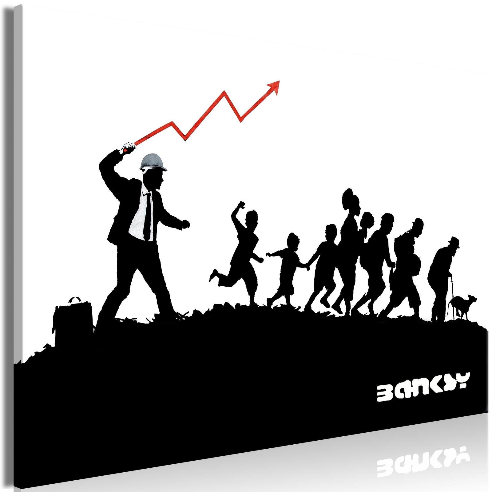 Stretched Canvas Street Art - Banksy: Race-Tiptophomedecor
