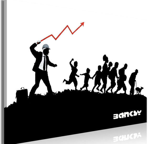 Stretched Canvas Street Art - Banksy: Race-Tiptophomedecor