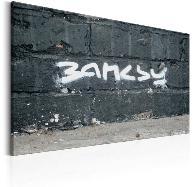 Stretched Canvas Street Art - Banksy: Signature-Tiptophomedecor
