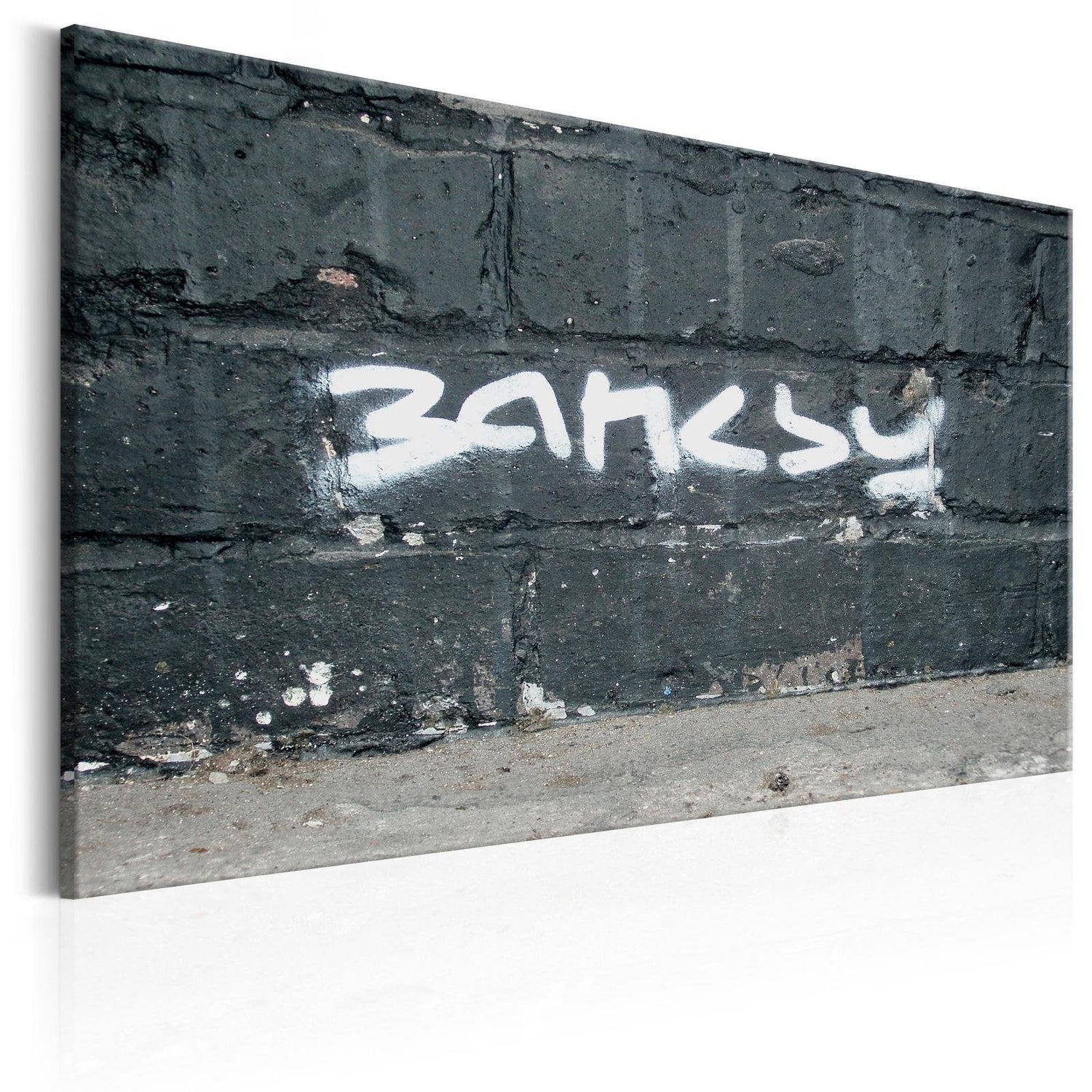 Stretched Canvas Street Art - Banksy: Signature-Tiptophomedecor