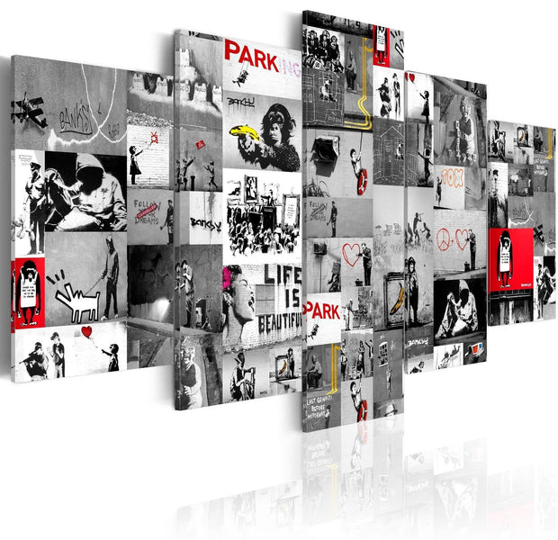 Stretched Canvas Street Art - Banksy: Street Crimes 5 Pie-Tiptophomedecor