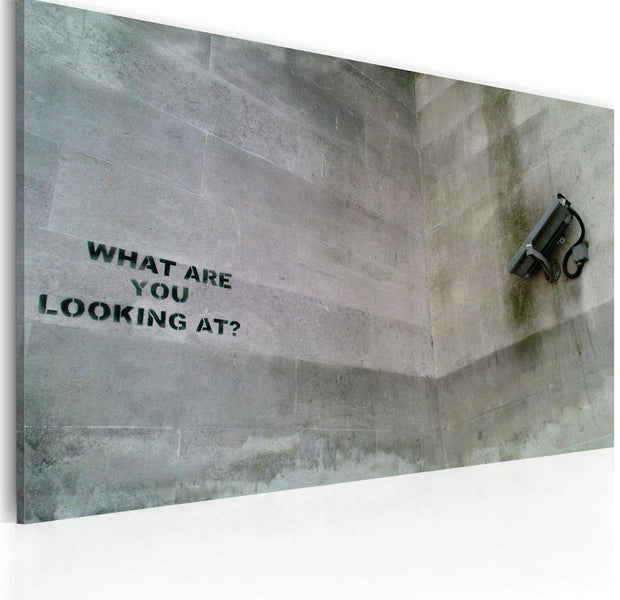 Stretched Canvas Street Art - Banksy: What Are You Looking At?-Tiptophomedecor