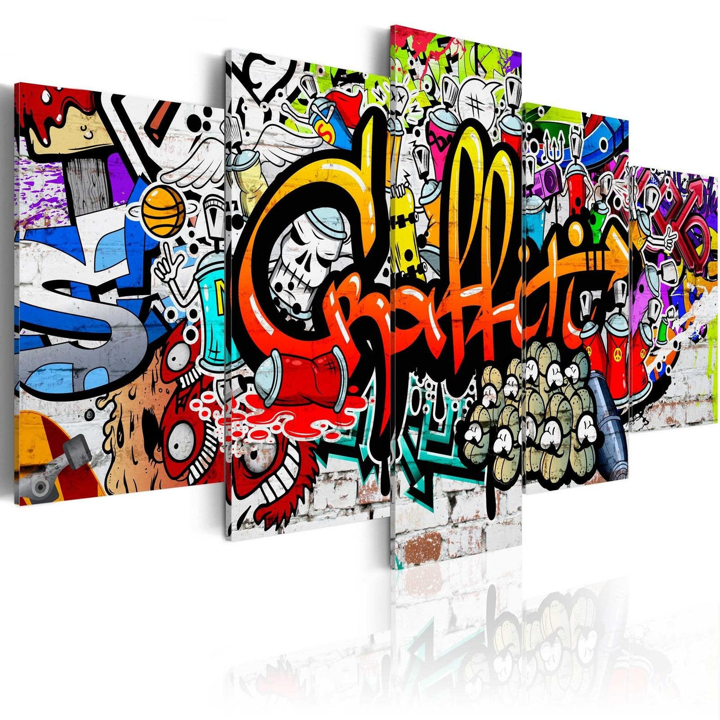 Stretched Canvas Street Art - Colourful Style-Tiptophomedecor