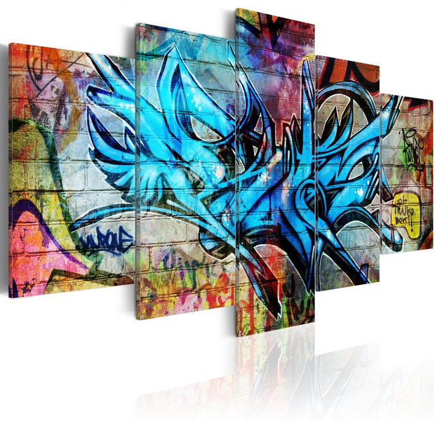 Stretched Canvas Street Art - Poetry Of A Big City-Tiptophomedecor