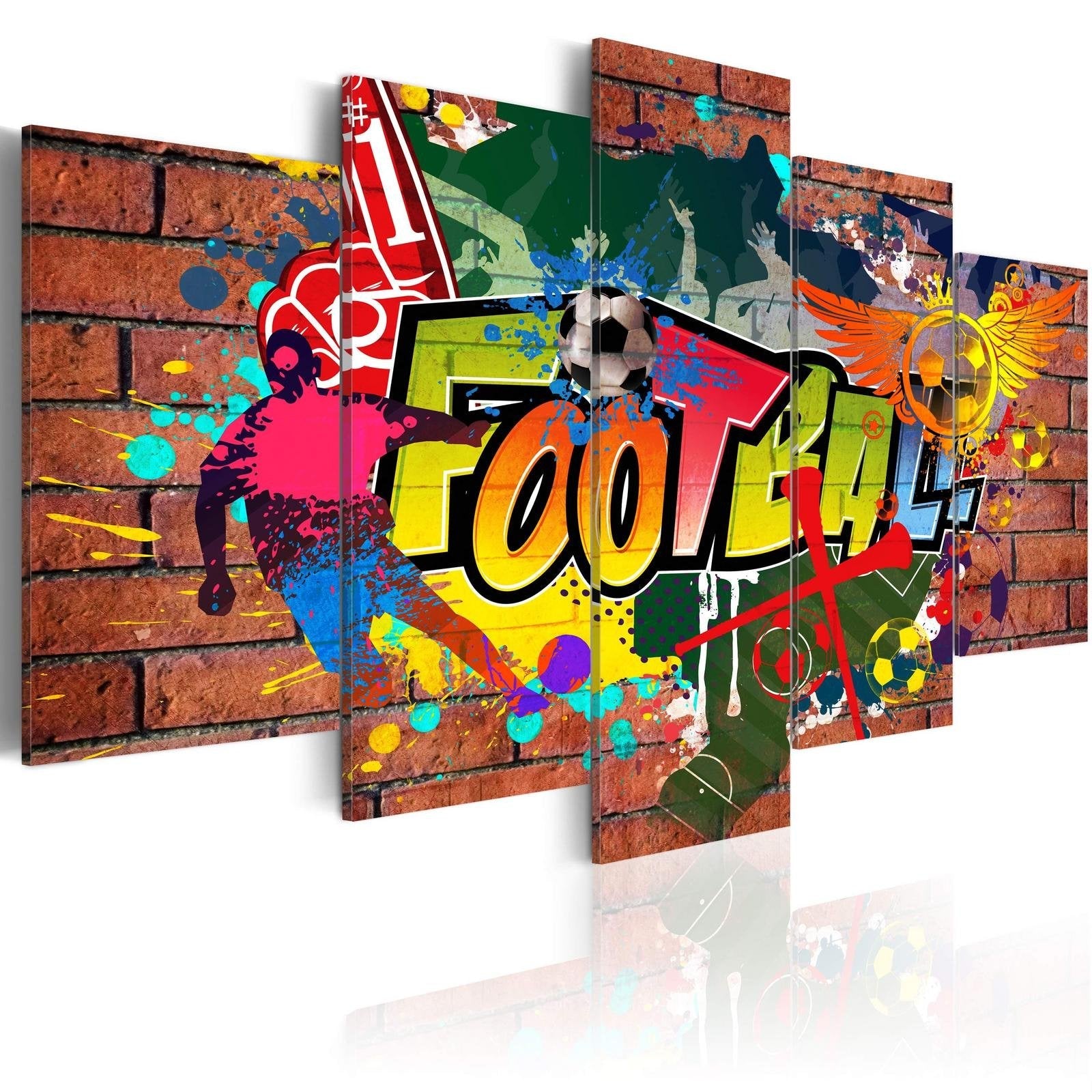 Stretched Canvas Street Art - Soccer (Graffiti)-Tiptophomedecor