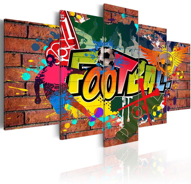 Stretched Canvas Street Art - Soccer (Graffiti)-Tiptophomedecor