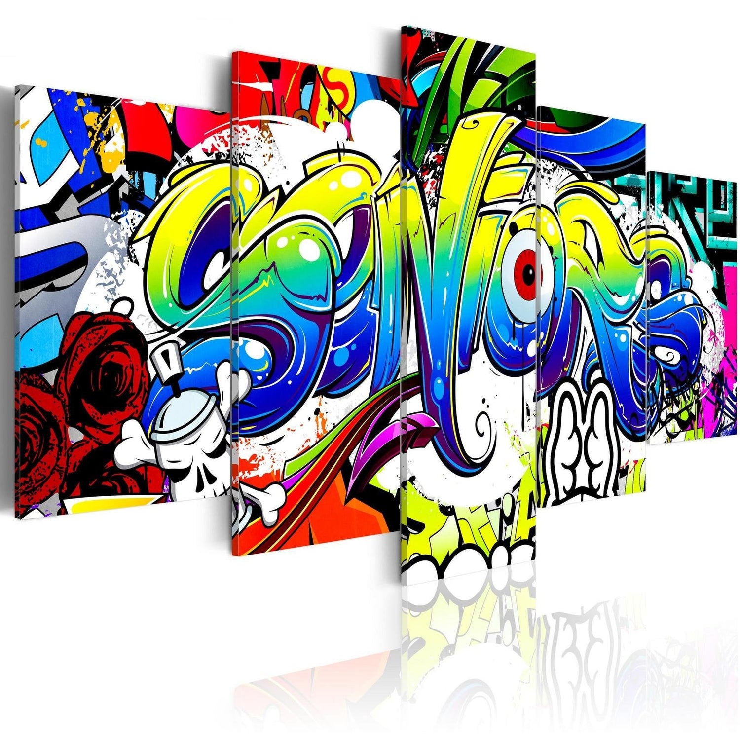 Stretched Canvas Street Art - Youth World-Tiptophomedecor