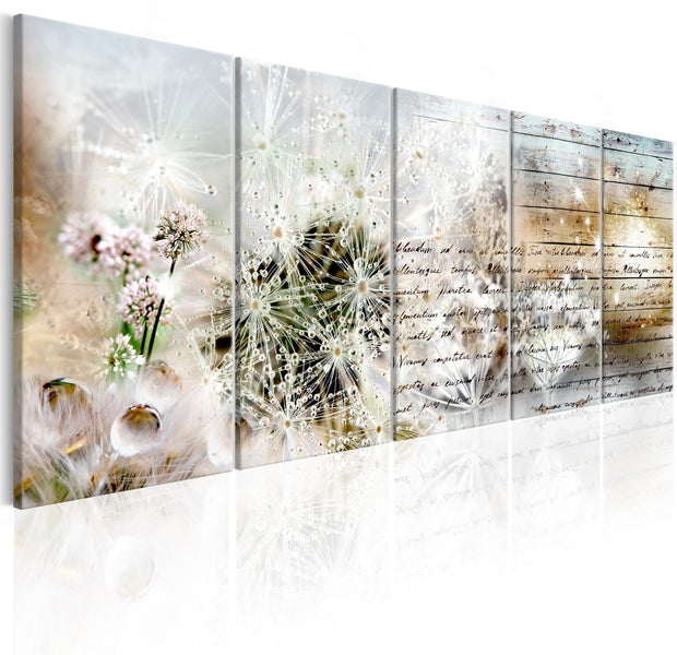 Stretched Canvas Vintage Art - Abstract Dandelions 5 Piece-Tiptophomedecor