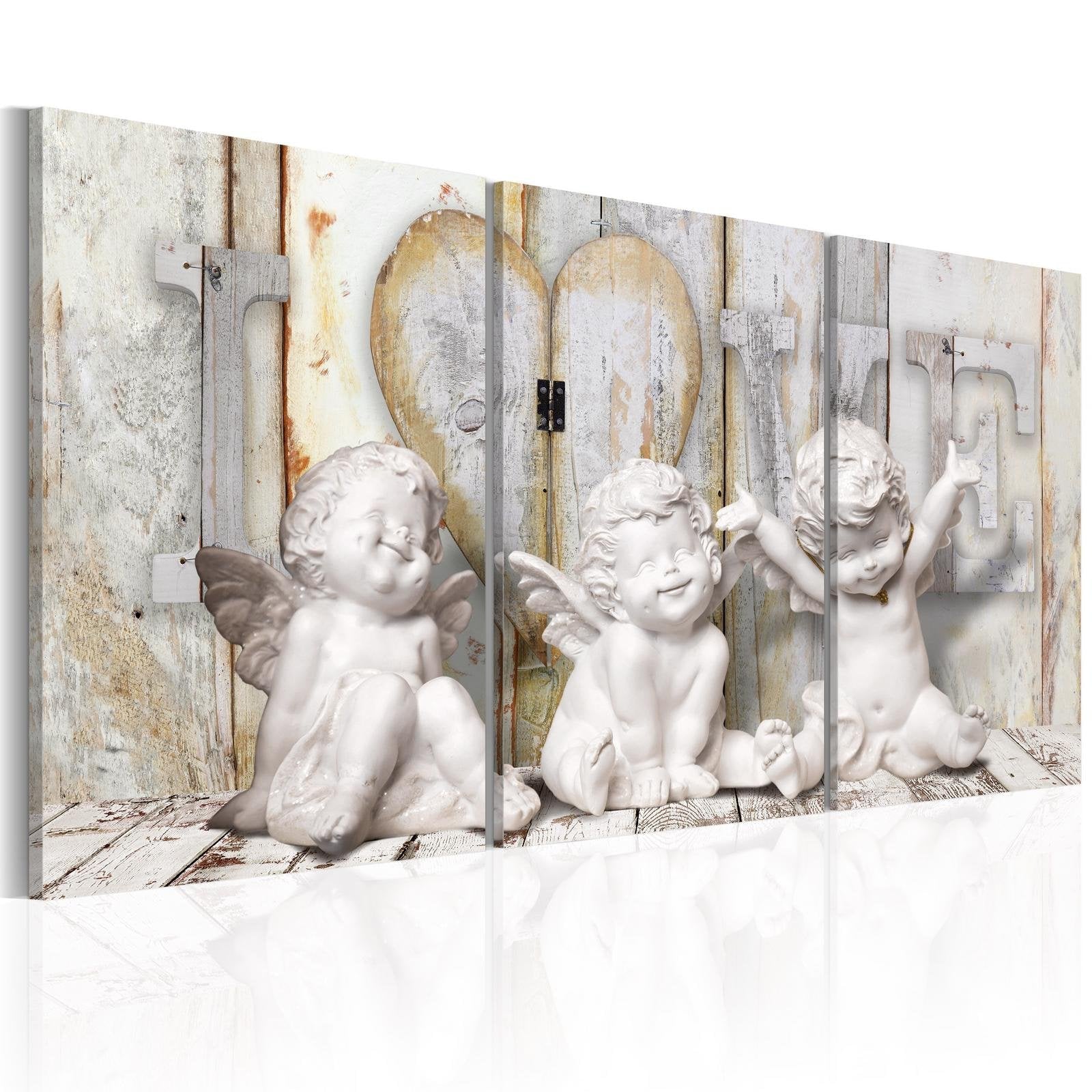 Stretched Canvas Vintage Art - Angelic Happiness-Tiptophomedecor